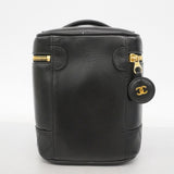 【6ee5375】シャネル バニティバッグ ビコローレ ラムスキン ブラック ゴールド金具【中古】レディース