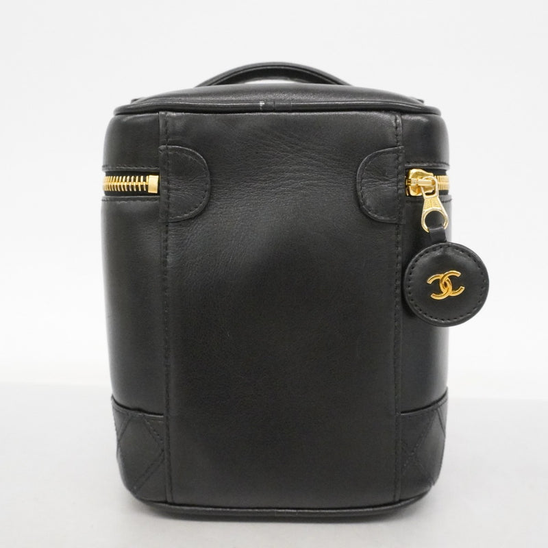 【6ee5375】シャネル バニティバッグ ビコローレ ラムスキン ブラック ゴールド金具【中古】レディース