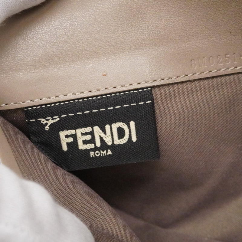 【6ee5379】フェンディ 長財布 レザー グレージュ ゴールド金具【中古】レディース