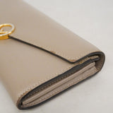 【6ee5379】フェンディ 長財布 レザー グレージュ ゴールド金具【中古】レディース
