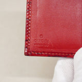 【6ee5574-k】グッチ カードケース 224261 エナメル レッド シャンパンゴールド金具【中古】レディース