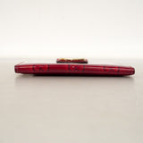 【6ee5574-k】グッチ カードケース 224261 エナメル レッド シャンパンゴールド金具【中古】レディース