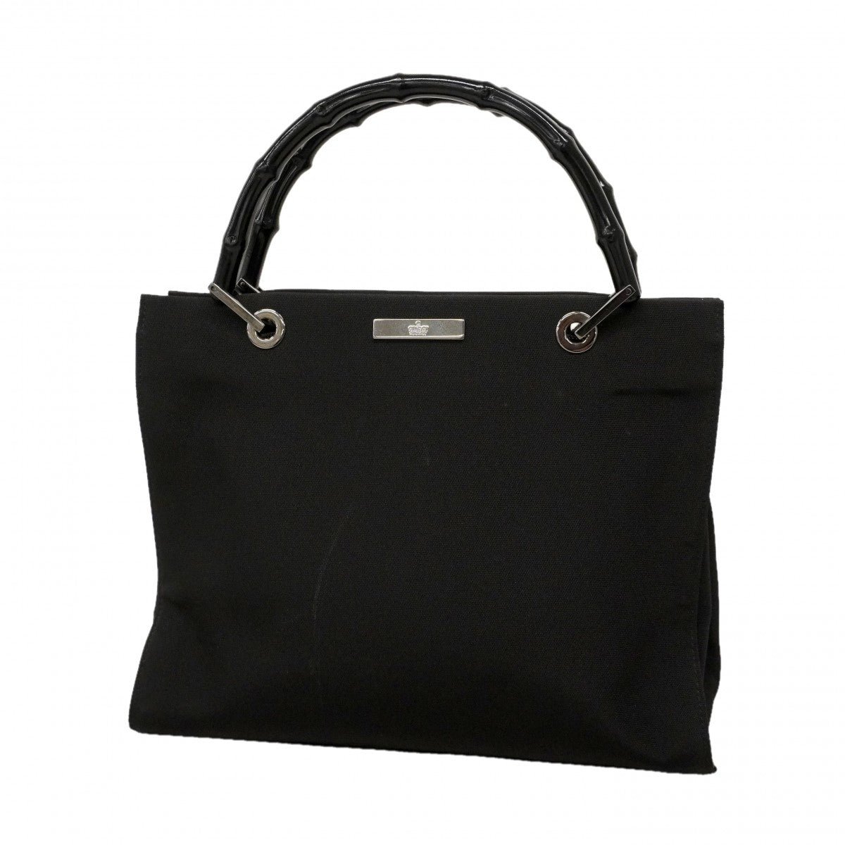【6ee5575-k】グッチ ハンドバッグ バンブー 002 1016 ナイロン ブラック シルバー金具【中古】レディース
