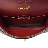 【6ee5578】シャネル ショルダーバッグ マトラッセ Wフラップ Wチェーン ラムスキン ブラック ゴールド金具【中古】レディース