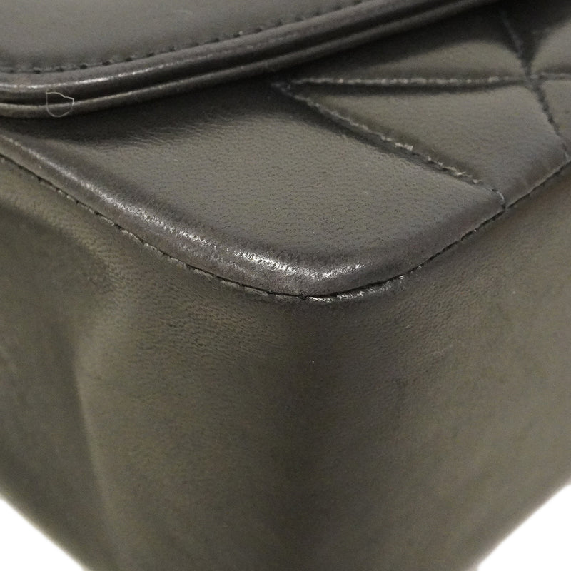 【6ee5661】シャネル ショルダーバッグ ダイアナ チェーンショルダー ラムスキン ブラック ゴールド金具【中古】レディース