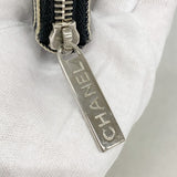 【6ee5702-k】シャネル 長財布 デニム ブラック シルバー金具【中古】レディース