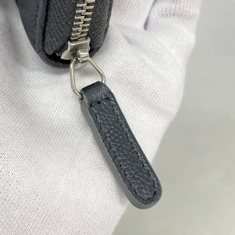 【6ee5706-k】シャネル コインケース マトラッセ キャビアスキン ダークグレー シルバー金具【中古】メンズ レディース ユニセックス