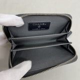 【6ee5706-k】シャネル コインケース マトラッセ キャビアスキン ダークグレー シルバー金具【中古】メンズ レディース ユニセックス