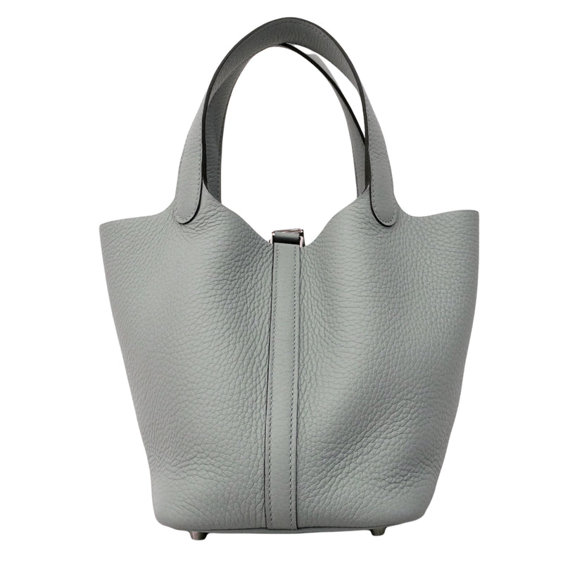 【6ee5725】エルメス ハンドバッグ ピコタンロックPM トリヨンクレマンス ブルーペール シルバー金具 K刻印【中古】レディース