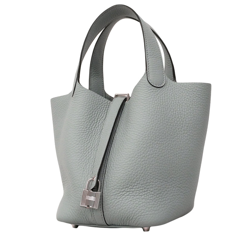 【6ee5725】エルメス ハンドバッグ ピコタンロックPM トリヨンクレマンス ブルーペール シルバー金具 K刻印【中古】レディース