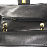 【6ee5728】シャネル ショルダーバッグ マトラッセ Wフラップ Wチェーン ラムスキン ブラック ゴールド金具【中古】レディース