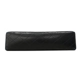 【6ee5728】シャネル ショルダーバッグ マトラッセ Wフラップ Wチェーン ラムスキン ブラック ゴールド金具【中古】レディース