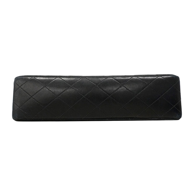 【6ee5728】シャネル ショルダーバッグ マトラッセ Wフラップ Wチェーン ラムスキン ブラック ゴールド金具【中古】レディース