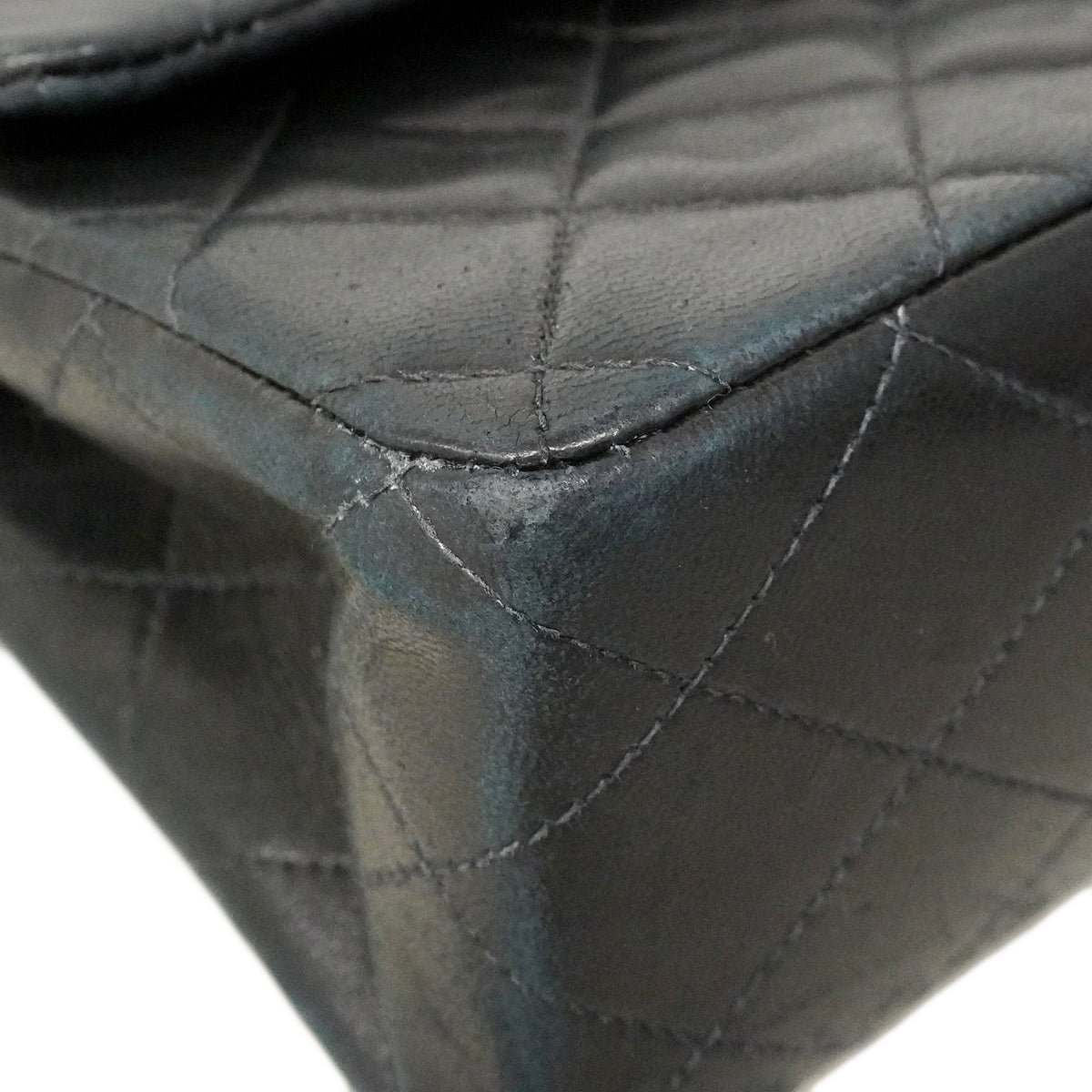 【6ee5728】シャネル ショルダーバッグ マトラッセ Wフラップ Wチェーン ラムスキン ブラック ゴールド金具【中古】レディース