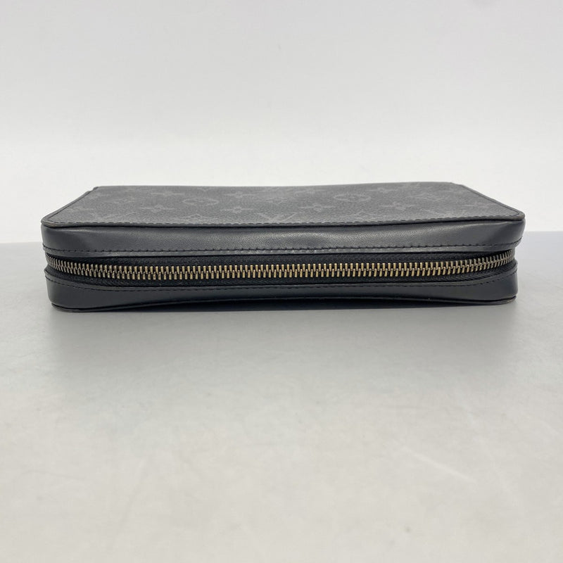 【6ee5744-k】ルイヴィトン 長財布 モノグラム・エクリプス ジッピーXL M61698 ブラック グレー【中古】メンズ