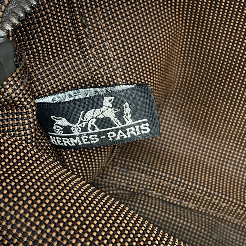 【6ee5757-k】エルメス ハンドバッグ エールラインPM キャンバス ブラウン シルバー金具【中古】メンズ レディース ユニセックス