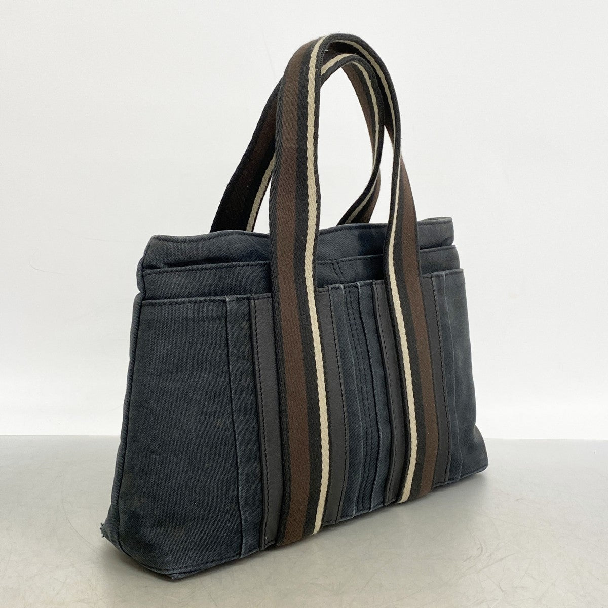 【6ee5758-k】エルメス ハンドバッグ トロカホリゾンタルPM キャンバス ブラック シルバー金具【中古】メンズ レディース ユニセックス