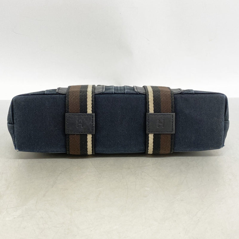 【6ee5758-k】エルメス ハンドバッグ トロカホリゾンタルPM キャンバス ブラック シルバー金具【中古】メンズ レディース ユニセックス