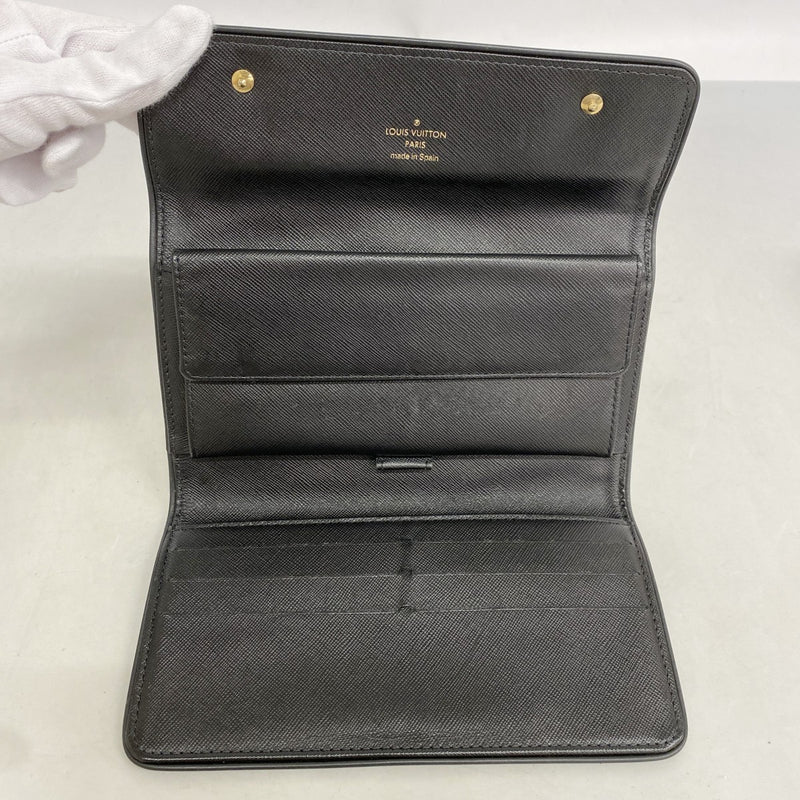 【6ee5763-k】ルイヴィトン 三つ折り長財布 モノグラム・ミニ ポルトトレゾールインターナショナル M92445 ノワール【中古】メンズ レディース ユニセックス