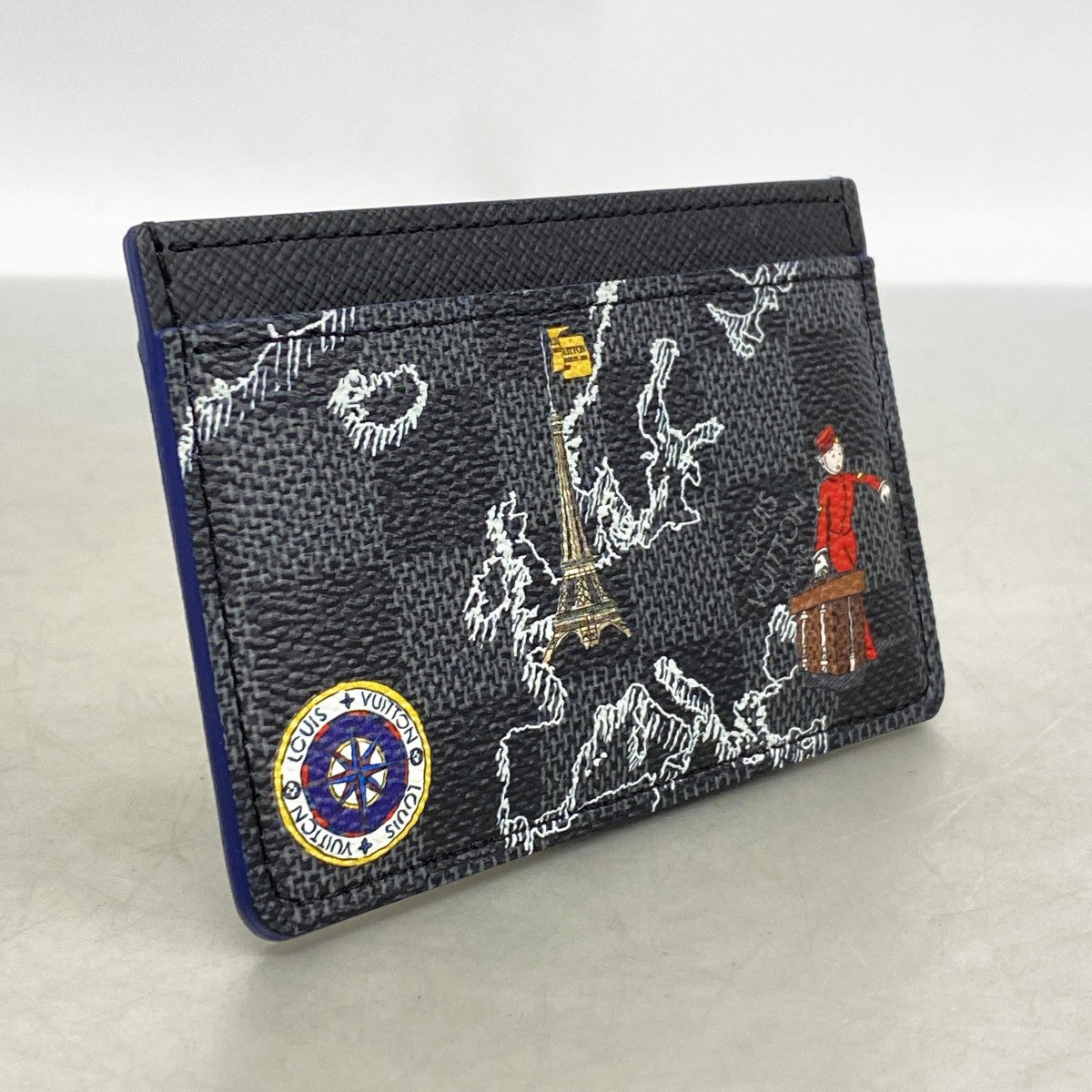 【6ee5778-k】ルイヴィトン カードケース ダミエ・グラフィット マップ ポルトカルトサーンプル N60265 ブラック【中古】メンズ