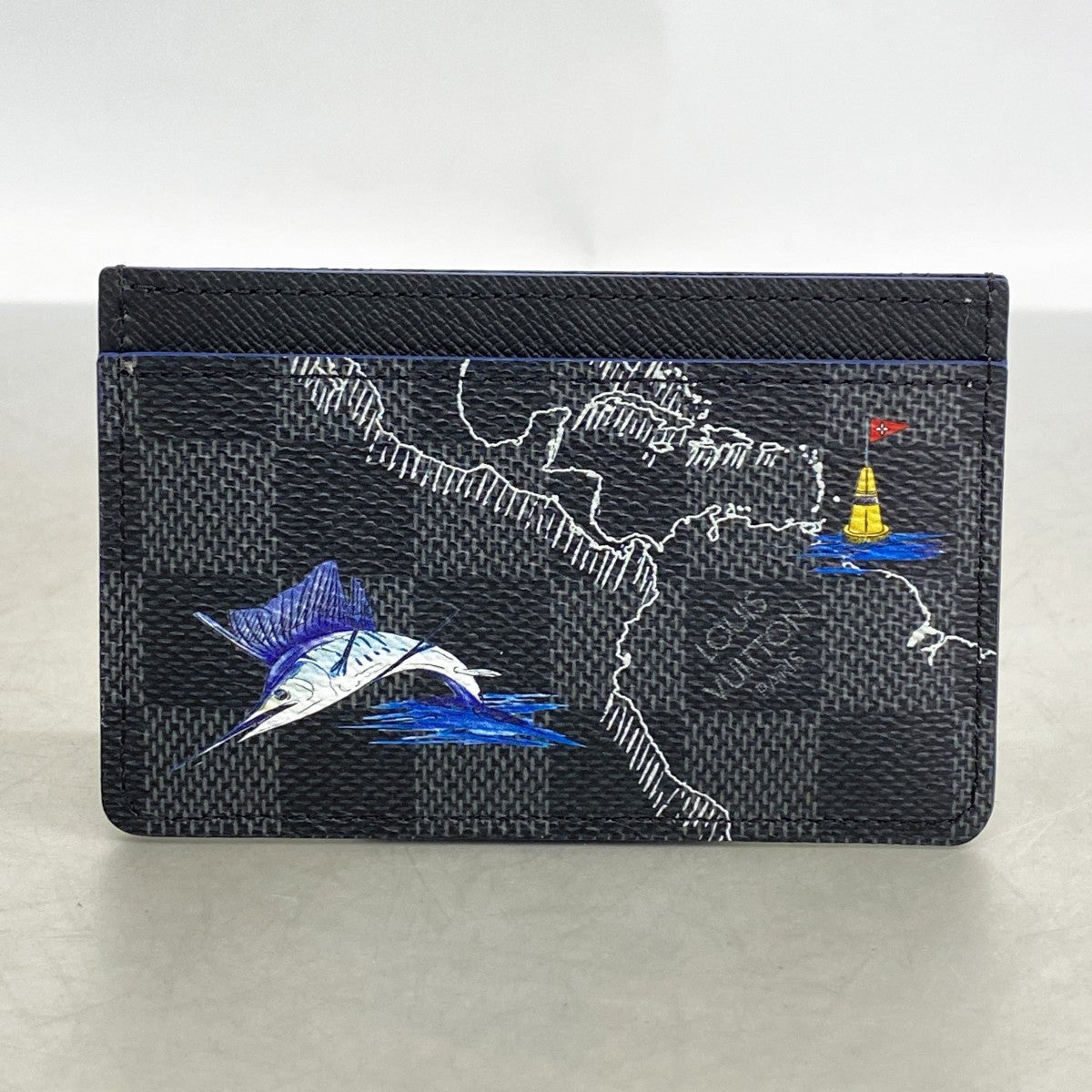 【6ee5778-k】ルイヴィトン カードケース ダミエ・グラフィット マップ ポルトカルトサーンプル N60265 ブラック【中古】メンズ