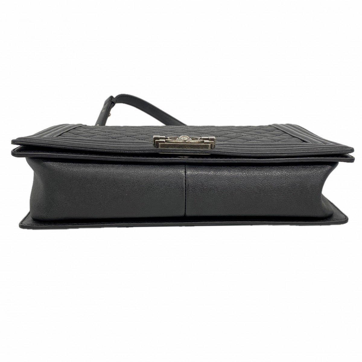【6ee5789-k】シャネル ショルダーバッグ ボーイシャネル チェーンショルダー カーフ ブラック シルバー金具【中古】レディース