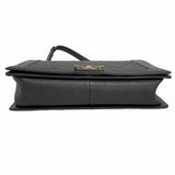 【6ee5789-k】シャネル ショルダーバッグ ボーイシャネル チェーンショルダー カーフ ブラック シルバー金具【中古】レディース