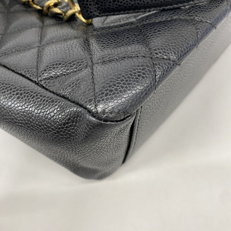 【6ee5790-k】シャネル チェーントート マトラッセ キャビアスキン ブラック ゴールド金具【中古】レディース