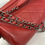 【6ee5791-k】シャネル ショルダーバッグ マトラッセ チェーンショルダー ラムスキン レッド ゴールド/シルバー金具【中古】レディース