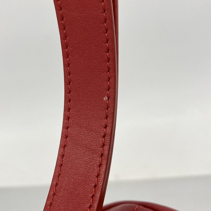 【6ee5791-k】シャネル ショルダーバッグ マトラッセ チェーンショルダー ラムスキン レッド ゴールド/シルバー金具【中古】レディース