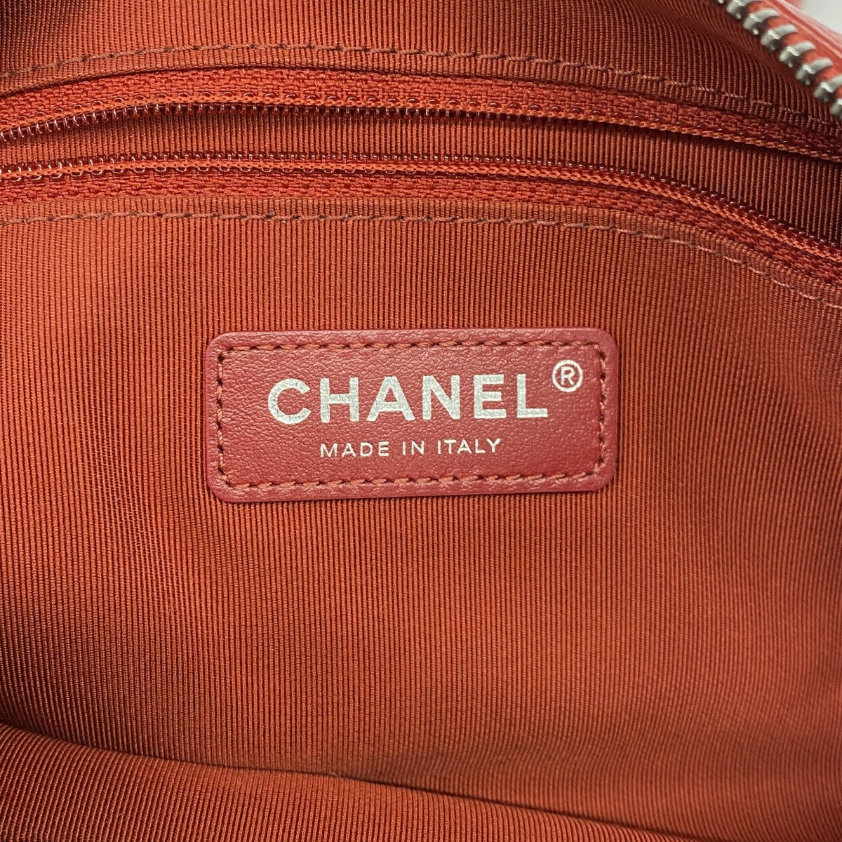 【6ee5791-k】シャネル ショルダーバッグ マトラッセ チェーンショルダー ラムスキン レッド ゴールド/シルバー金具【中古】レディース