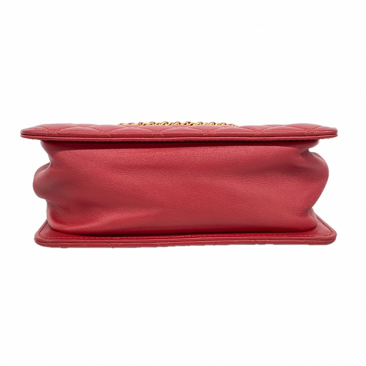 【6ee5792-k】シャネル ショルダーバッグ マトラッセ チェーンショルダー ラムスキン レッド ゴールド金具【中古】レディース