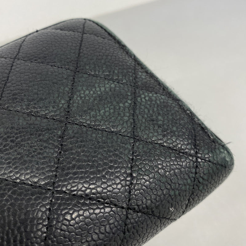 【6ee5801-k】シャネル 長財布 マトラッセ キャビアスキン ブラック ゴールド金具【中古】メンズ レディース ユニセックス