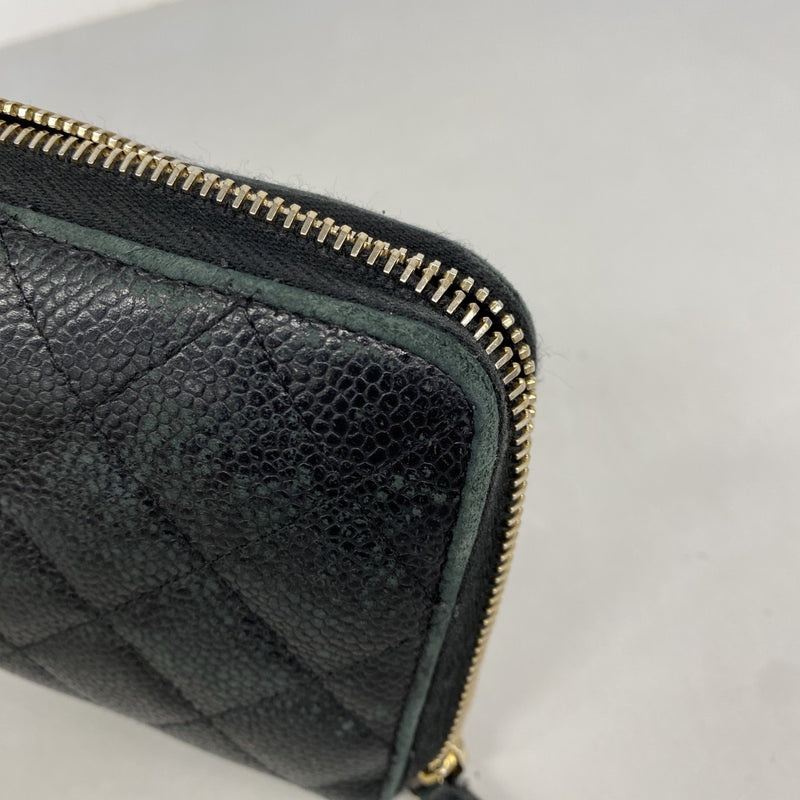 【6ee5801-k】シャネル 長財布 マトラッセ キャビアスキン ブラック ゴールド金具【中古】メンズ レディース ユニセックス