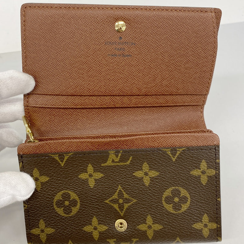 【6ee5823】ルイヴィトン 財布 モノグラム ポルトモネビエトレゾール M61730 ブラウン【中古】レディース