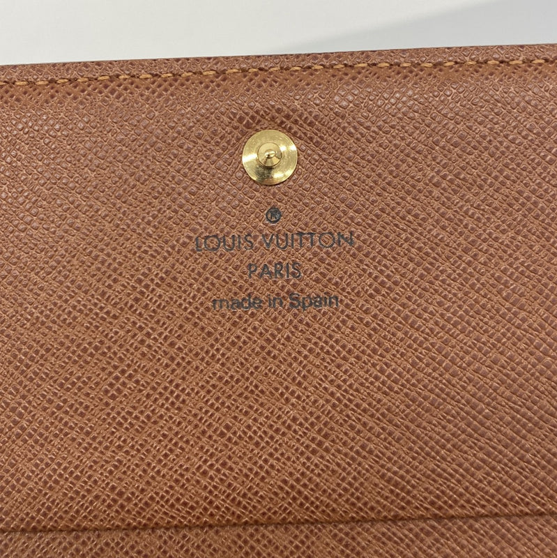 【6ee5823】ルイヴィトン 財布 モノグラム ポルトモネビエトレゾール M61730 ブラウン【中古】レディース