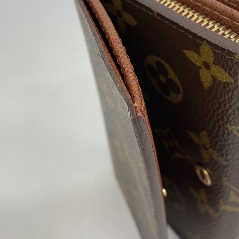 【6ee5823】ルイヴィトン 財布 モノグラム ポルトモネビエトレゾール M61730 ブラウン【中古】レディース