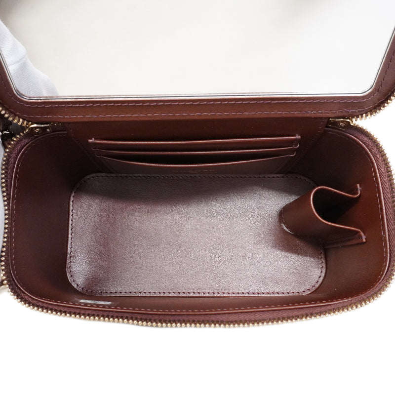 【6ee5864】シャネル バニティバッグ マトラッセ キャビアスキン ブラウン シャンパンゴールド金具 2wayバッグ【中古】レディース