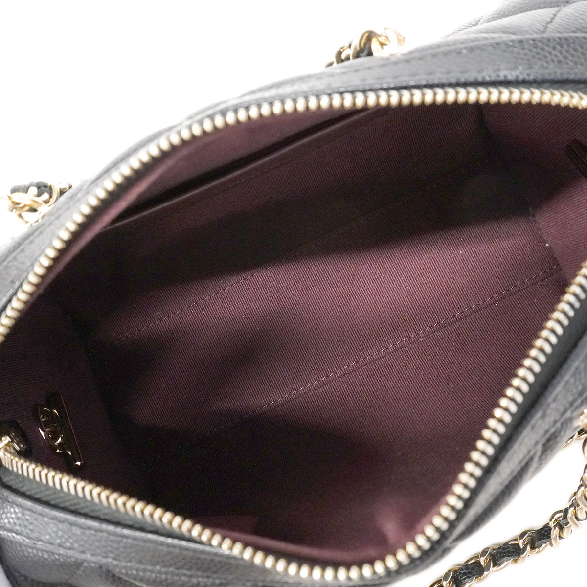 【6ee5866】シャネル ハンドバッグ マトラッセ チェーンショルダー キャビアスキン ブラック シャンパンゴールド金具 2wayバッグ【中古】レディース