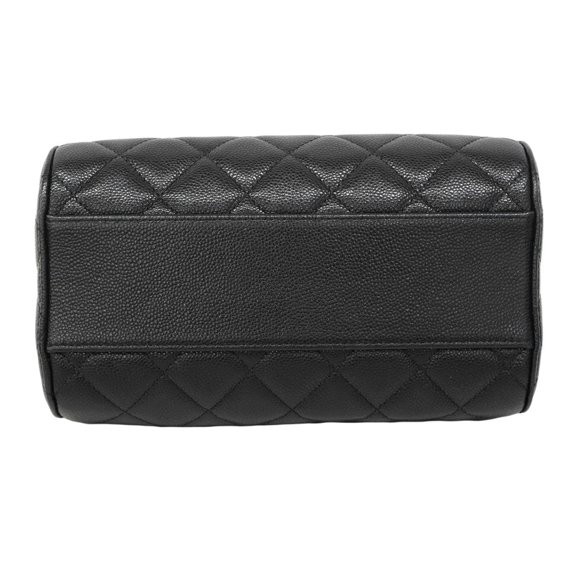 【6ee5866】シャネル ハンドバッグ マトラッセ チェーンショルダー キャビアスキン ブラック シャンパンゴールド金具 2wayバッグ【中古】レディース