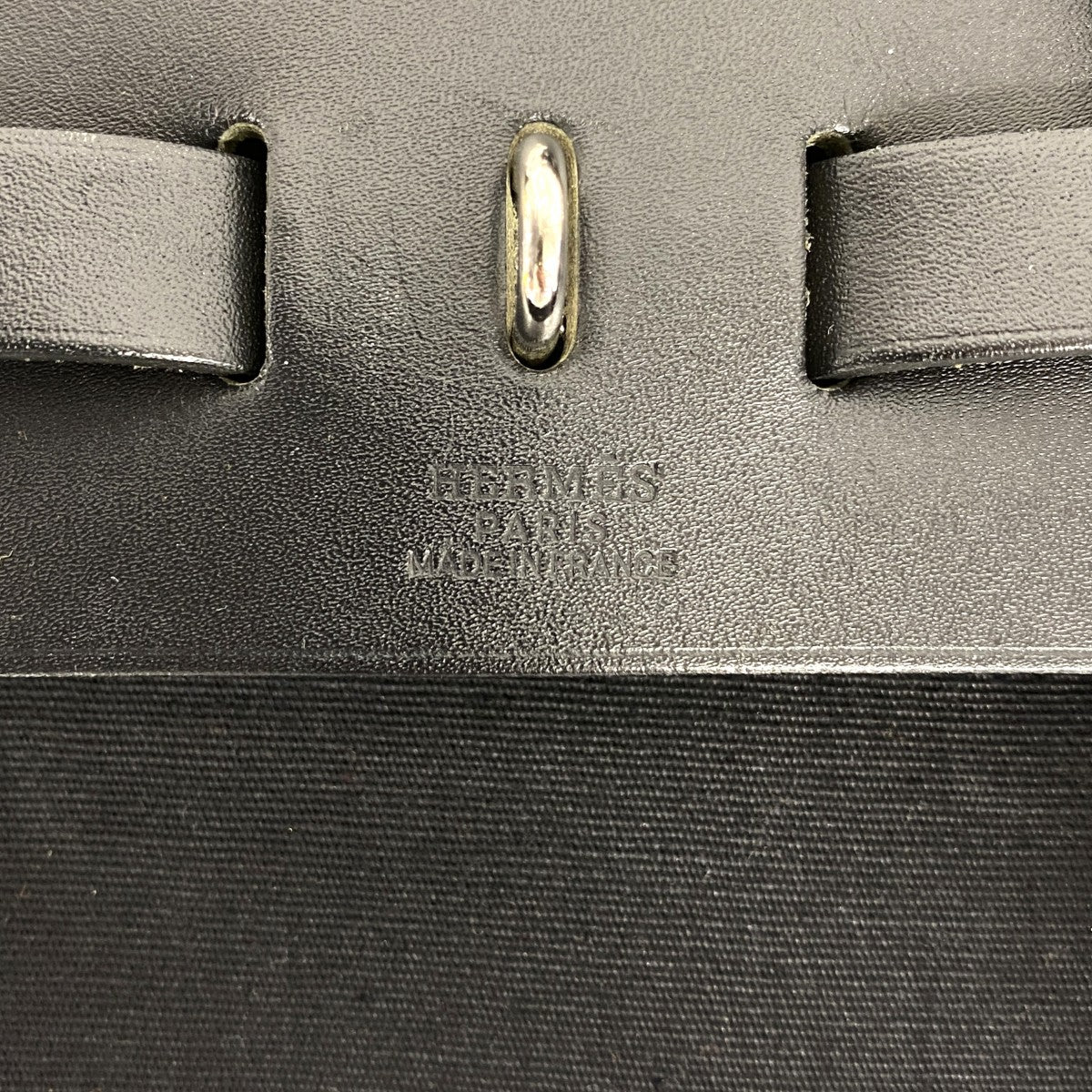 【6ee5880】エルメス ハンドバッグ エールバッグPM トワルオフィシエ ブラック シルバー金具 □G刻印【中古】レディース