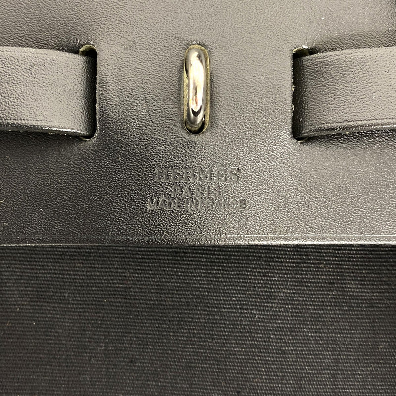 【6ee5880】エルメス ハンドバッグ エールバッグPM トワルオフィシエ ブラック シルバー金具 □G刻印【中古】レディース