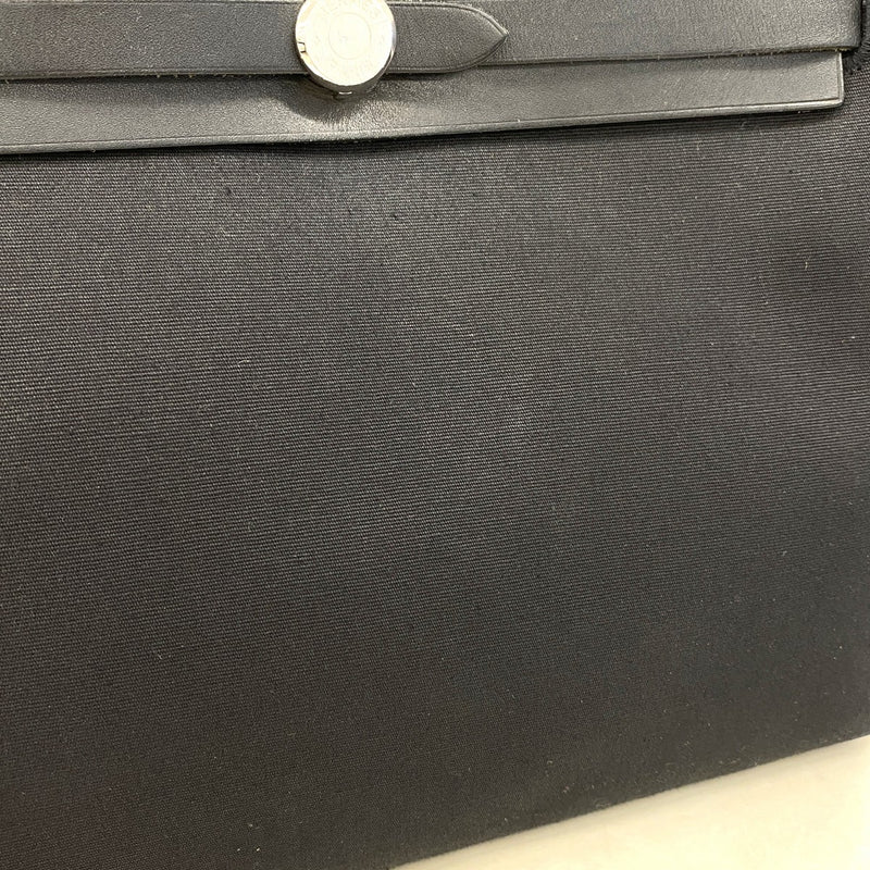 【6ee5880】エルメス ハンドバッグ エールバッグPM トワルオフィシエ ブラック シルバー金具 □G刻印【中古】レディース