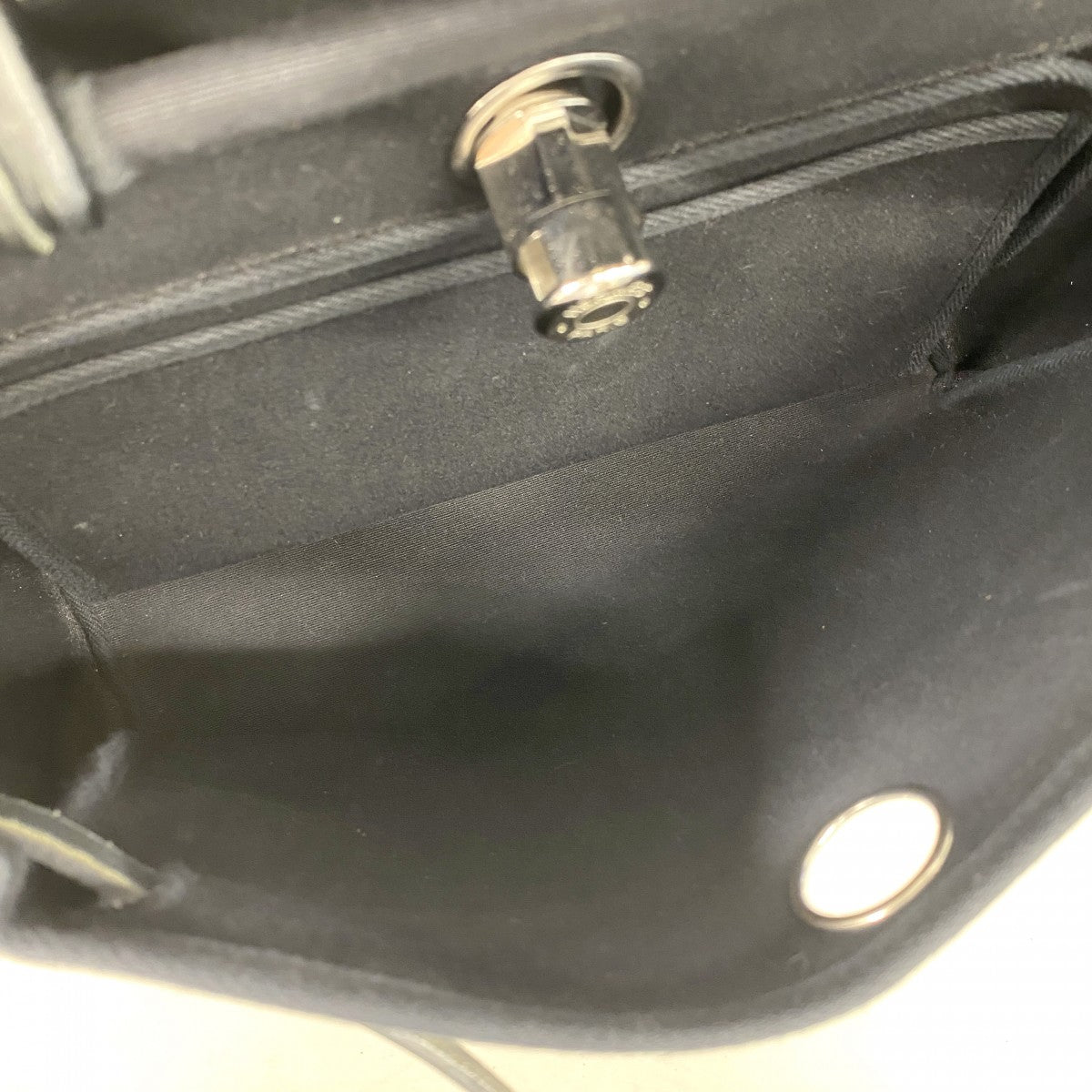 【6ee5880】エルメス ハンドバッグ エールバッグPM トワルオフィシエ ブラック シルバー金具 □G刻印【中古】レディース