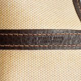 【6ee5881-h】エルメス トートバッグ ガーデンパーティPM トワルアッシュ ブラウン ベージュ シルバー金具 □F刻印【中古】レディース
