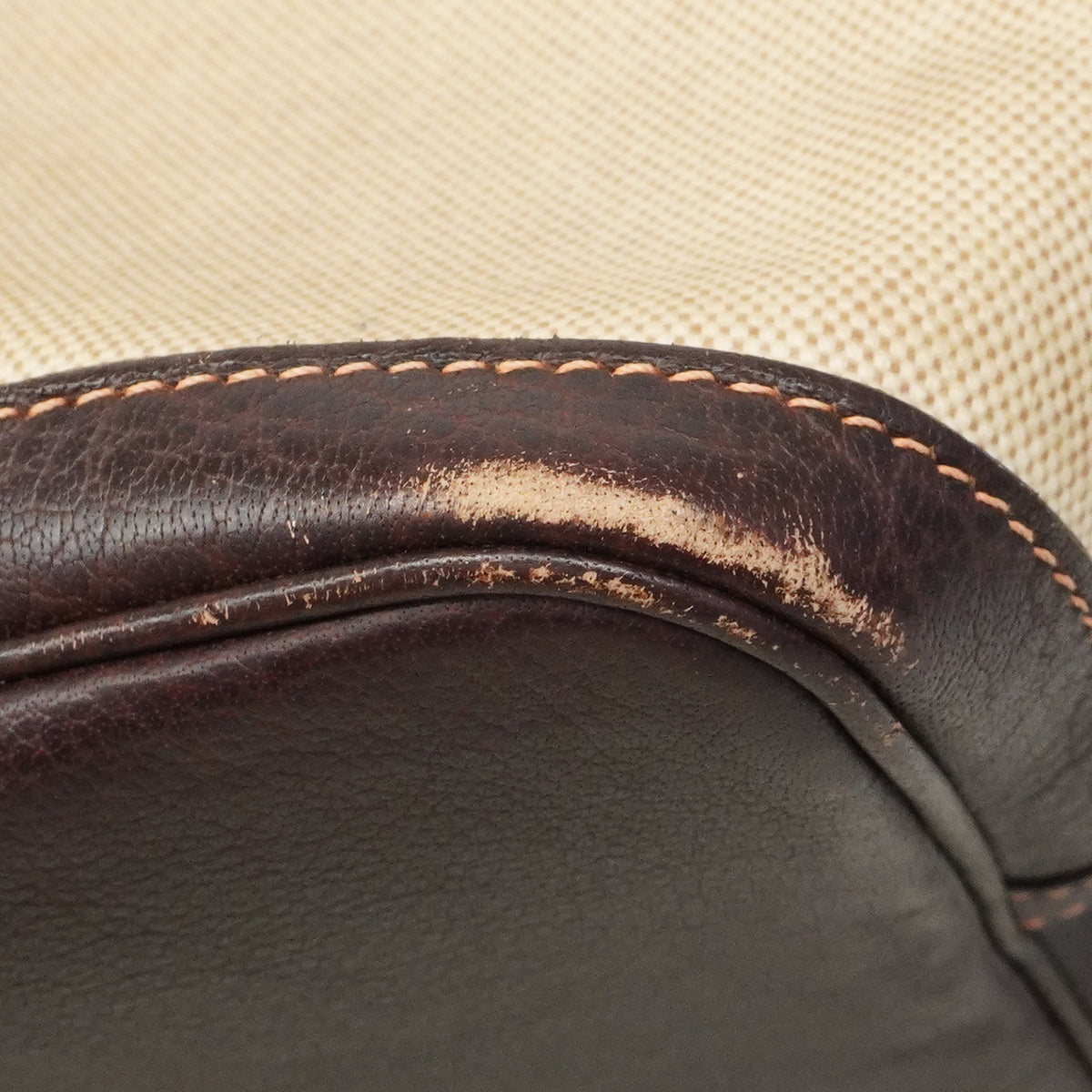 【6ee5881-h】エルメス トートバッグ ガーデンパーティPM トワルアッシュ ブラウン ベージュ シルバー金具 □F刻印【中古】レディース