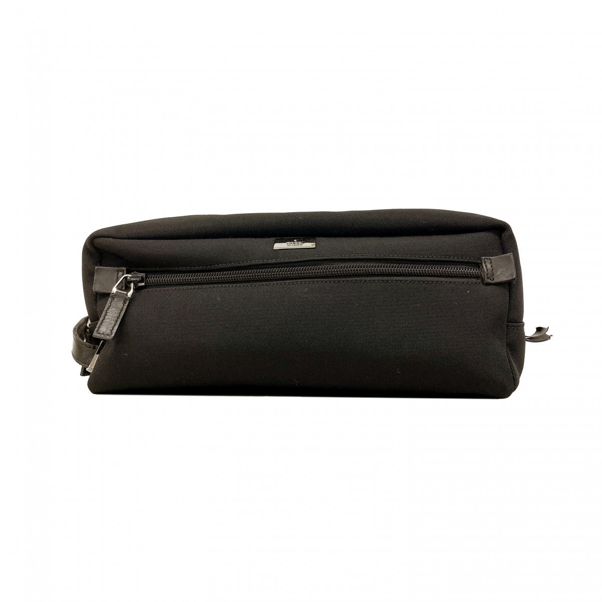 【6ee5893-k】グッチ ポーチ 02888 ナイロン ブラック シルバー金具【中古】メンズ レディース ユニセックス