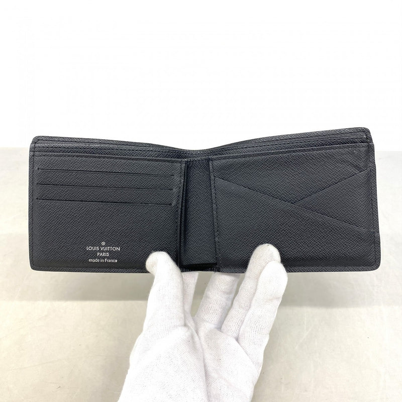【6ee5901-k】ルイヴィトン 札入れ モノグラム・エクリプス ポルトフォイユミュルティプル M61695 ブラック【中古】メンズ