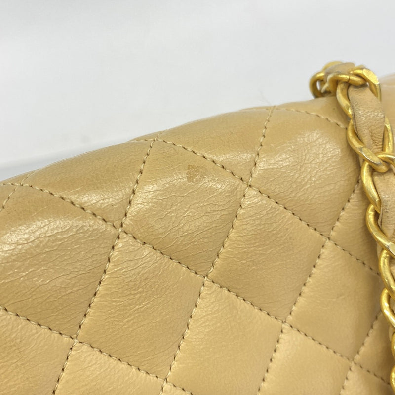 【6ee5918-k】シャネル ショルダーバッグ マトラッセ チェーンショルダー ラムスキン ベージュ ゴールド金具【中古】レディース