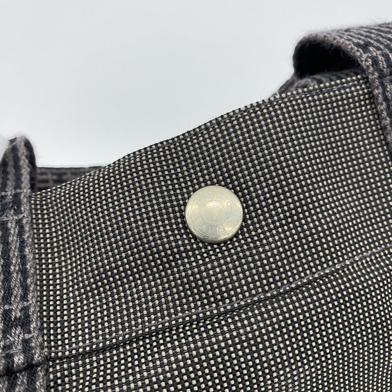 【6ee5919-k】エルメス トートバッグ エールラインMM キャンバス グレー シルバー金具【中古】メンズ レディース ユニセックス